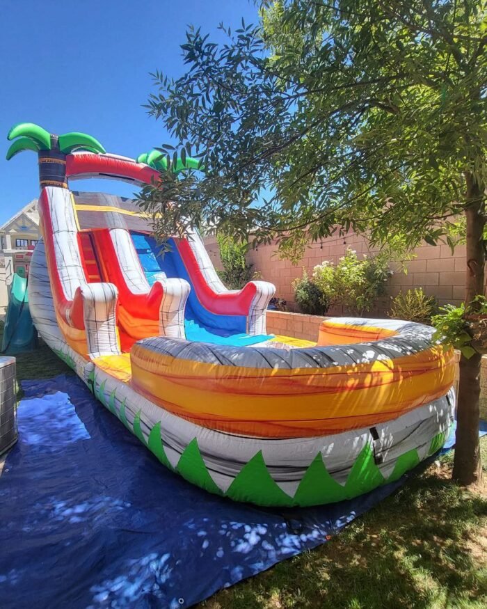18ft Yellow Tropical Waterslide